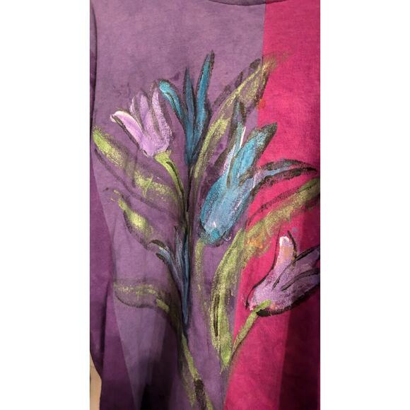 Jill Stern Great Falls Virginia Wearable Art Tulip Long Sleeve Shirt, Med/Lg - Picture 3 of 8